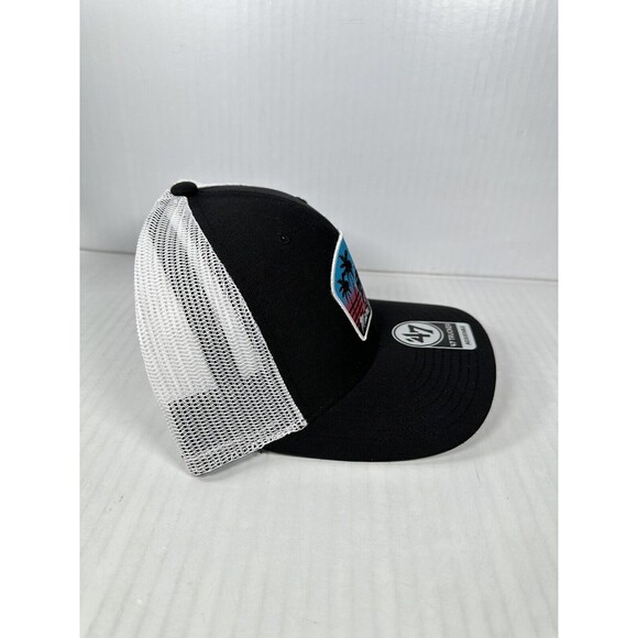 '47 Brand Miami Marlins Region Patch Trucker Adjustable Hat Snapback Black NEW - Picture 3 of 4